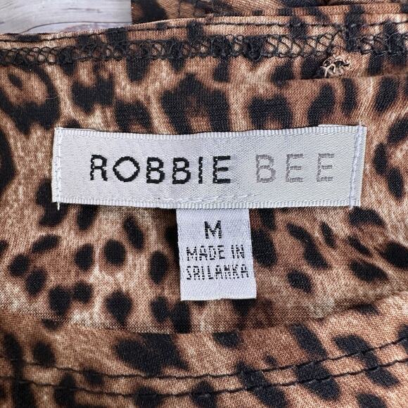Robbie Bee Leopard Print 3/4 Sleeve Dress size Medium - Picture 6 of 8
